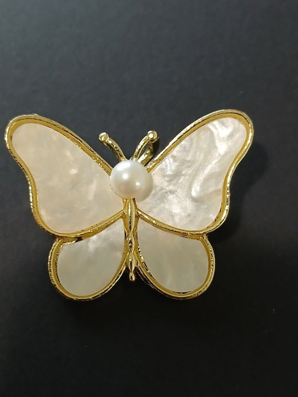 Mother-of-pearl butterfly brooch